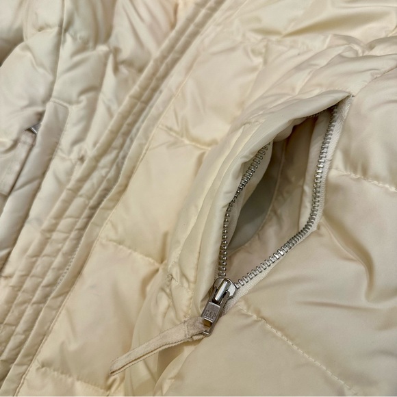 Gap cream/light blue puffer jacket w/ detachable hood, S - Picture 6 of 16